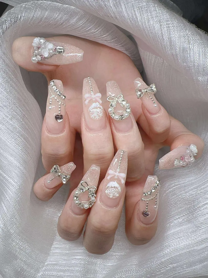 ネイル 長さ出し グラデーション 卒業式 キラキラネイル マグネットネイル ハンドネイル Lee Nailsのネイルデザイン