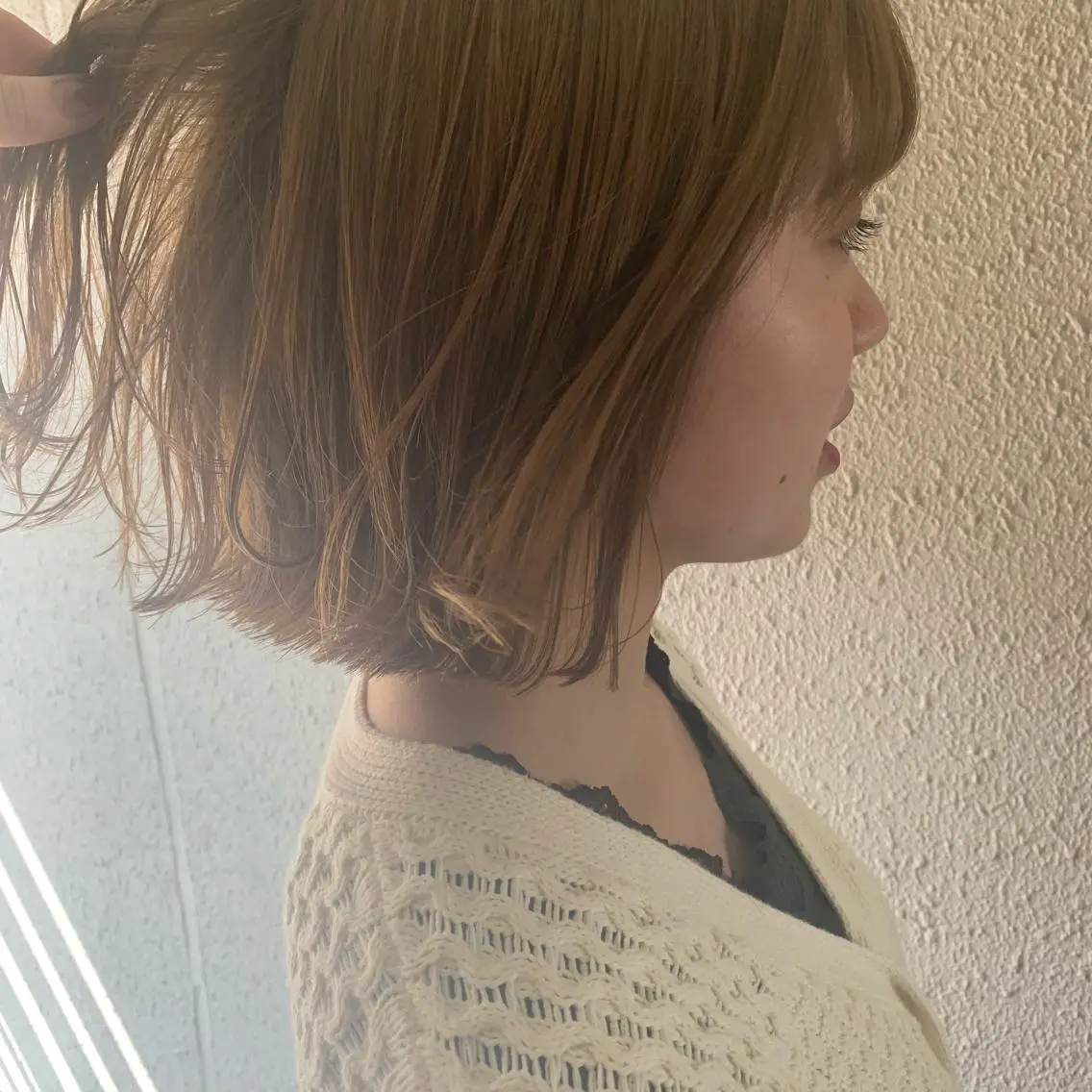 ショート カラー 切りっぱなしボブ ベージュカラー ボブ chouette/ 根本優希のヘアスタイル