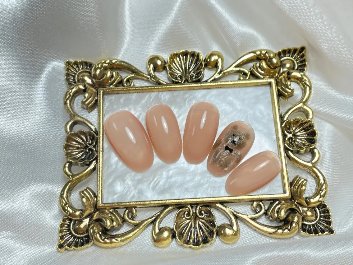ネイル ブルー フレンチネイル ハート マグネットネイル ニュアンスネイル Mnail _KKのネイルデザイン