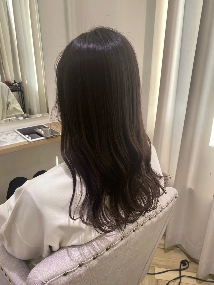 ロング カラー アッシュ アッシュブラウン ブラウンカラー カット ヘアカラー 韓国ヘア・カラー 🩵SHIZUKUのヘアスタイル