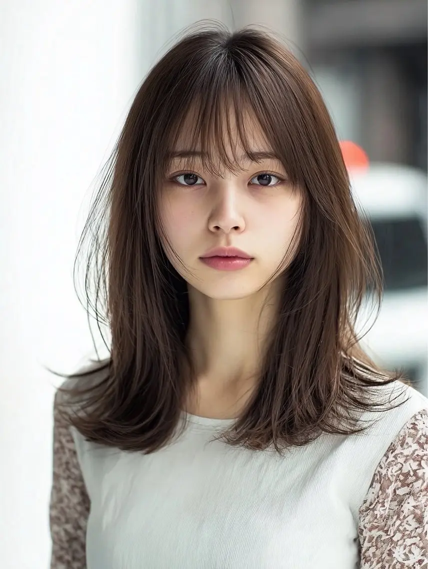 ロング 縮毛矯正 絶対綺麗な暖色カラー 🎯あります✨増渕✨のヘアスタイル