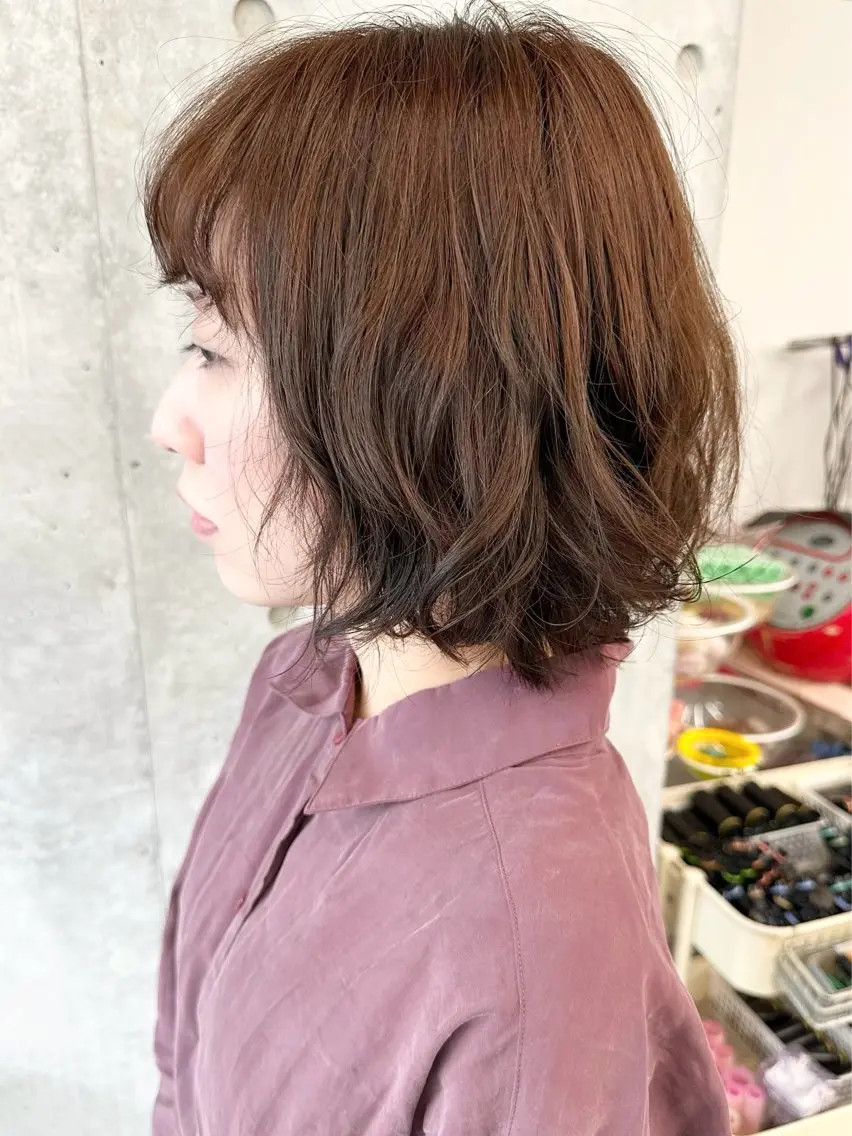 ショート パーマ カット パーマ ボブ/ゆるふわ ボブパーマ/とういのヘアスタイル