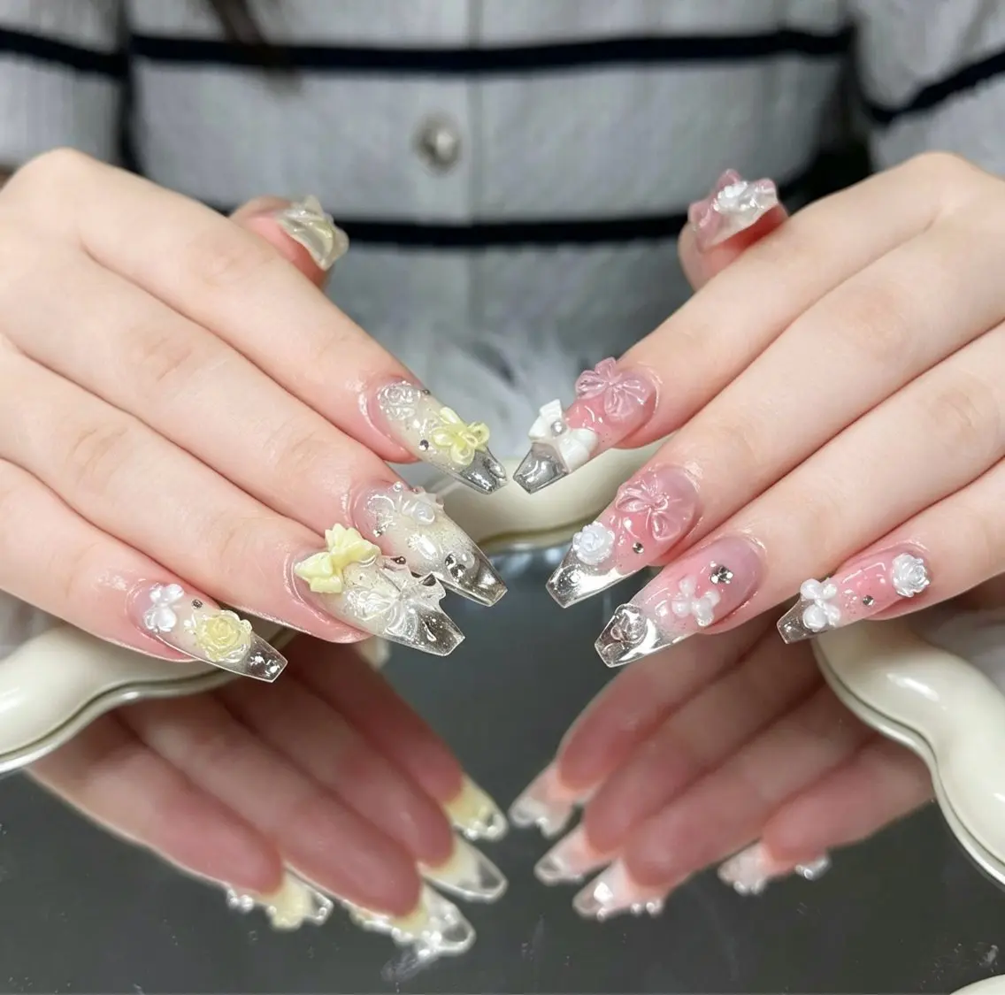 ネイル 長さ出し ジェルネイル 韓国ネイル ネイルチップ ワンホンネイル ハンドネイル YUMI Nail kyotoのネイルデザイン