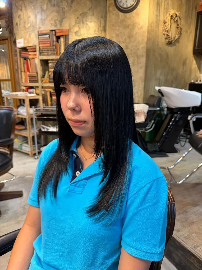 セミロング カラー ヘアアレンジ 黒髪 ブラウンカラー レイヤーカット カット ヘアカラー トリートメント 🍀Ryosuke 🍀のヘアスタイル