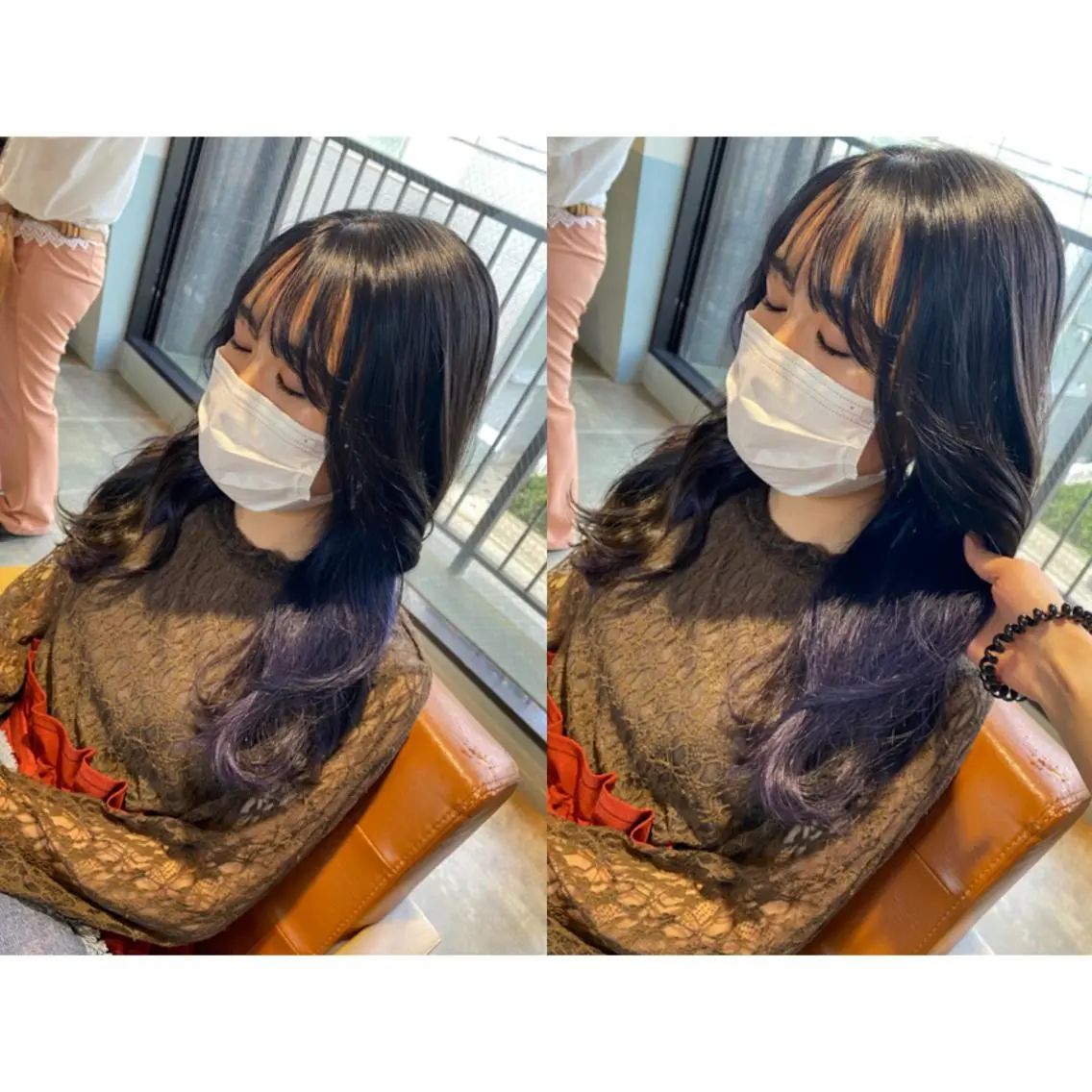 カラー ラベンダーカラー 🩵盛れる顔周りヘア EMI🩵のヘアスタイル
