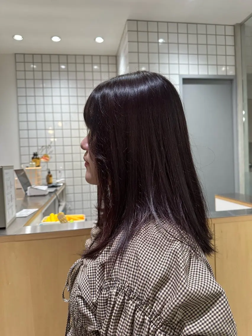 セミロング ヘアカラー 🍇透明感カラー/ カットひかる🍒のヘアスタイル