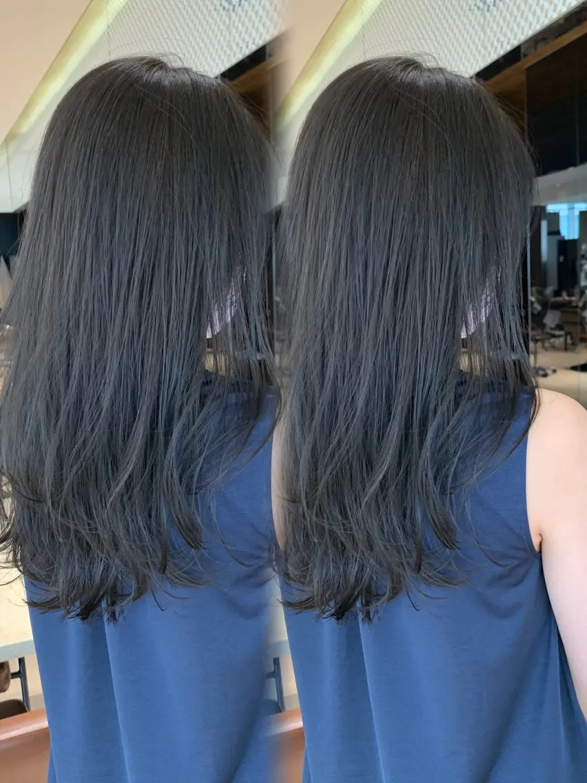 ロング カラー 透明感カラー グレージュ ネイビーカラー 瑞希 / GINZA assistantのヘアスタイル
