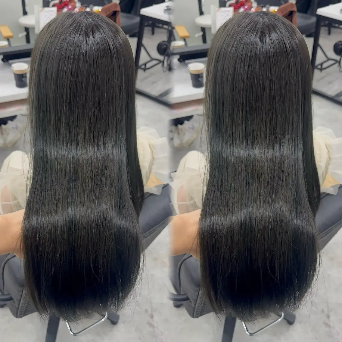 ロング カラー アッシュ アッシュブラウン ベージュカラー 黒髪 ブリーチ カット ヘアカラー トリートメント 赤み無し柔らかカラー 【梅田】madokaのヘアスタイル