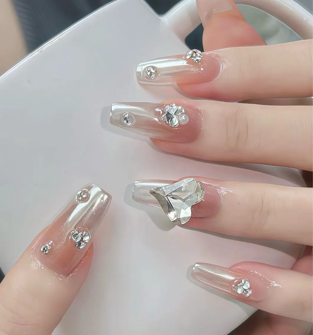 🉐【夏の大感謝祭SALE】 【自爪】【L/XLサイズ】💎ミラー🉐の写真
