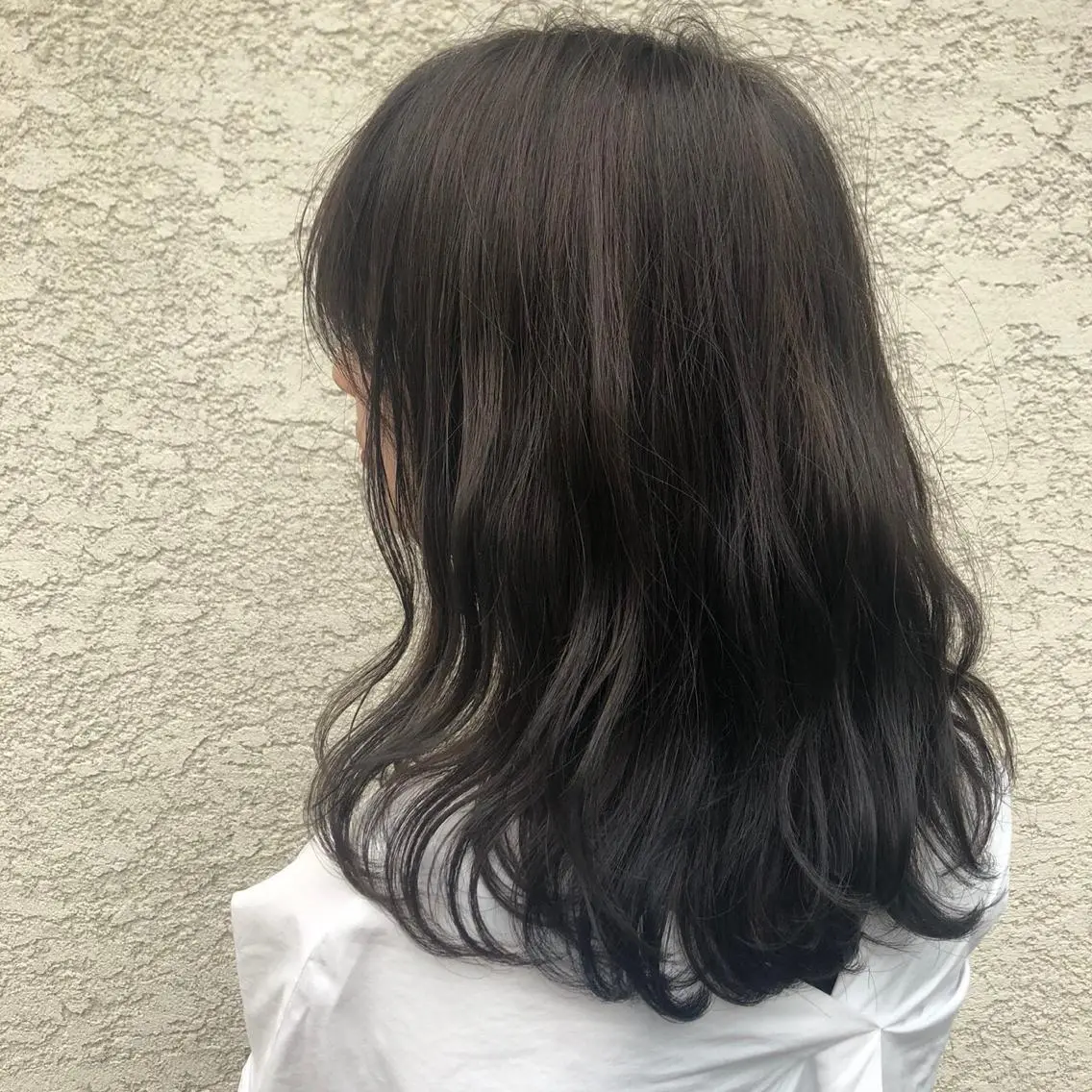 セミロング カラー ニュアンスパーマ/ レイヤー/茶屋町のヘアスタイル