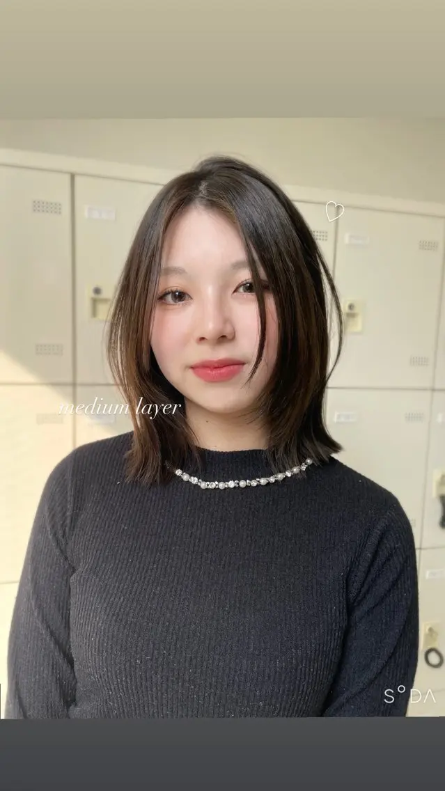 セミロング カット MOE 福岡韓国ヘア✧︎のヘアスタイル