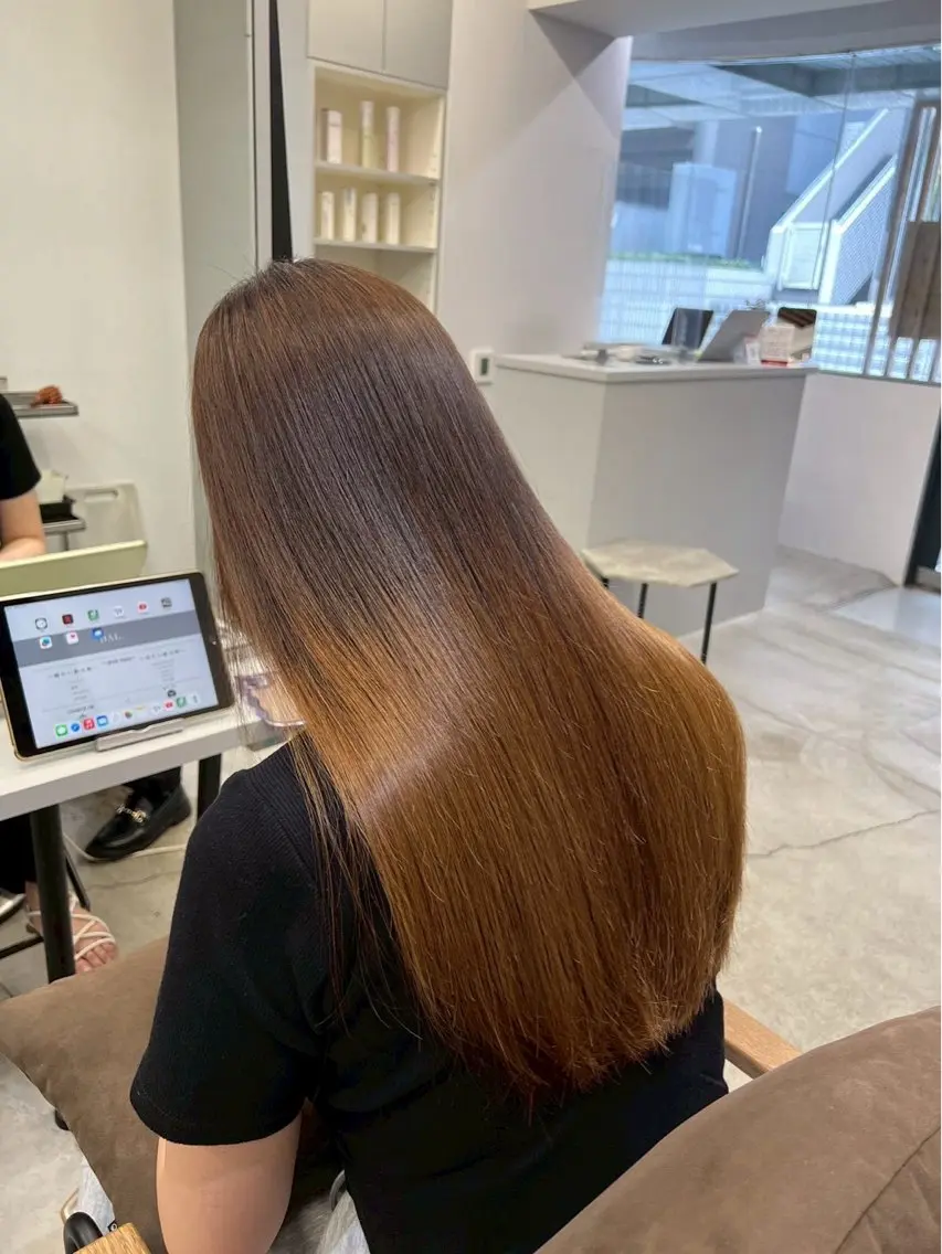 ロング パーマ 縮毛矯正 ハイトーンカラー が絶対可愛い✨泰聖✨のヘアスタイル