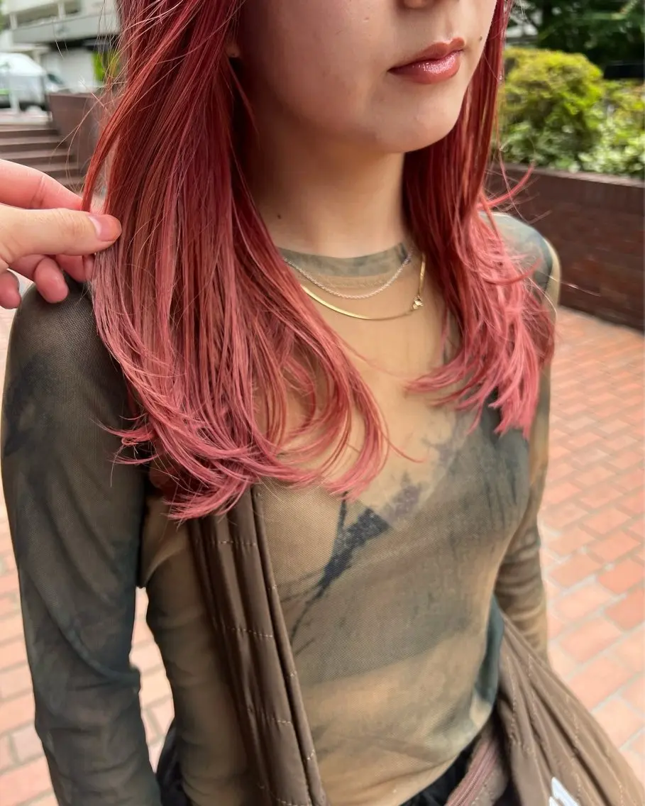 ロング カラー ブリーチ 川原大空 無料パーマモデル募集のヘアスタイル