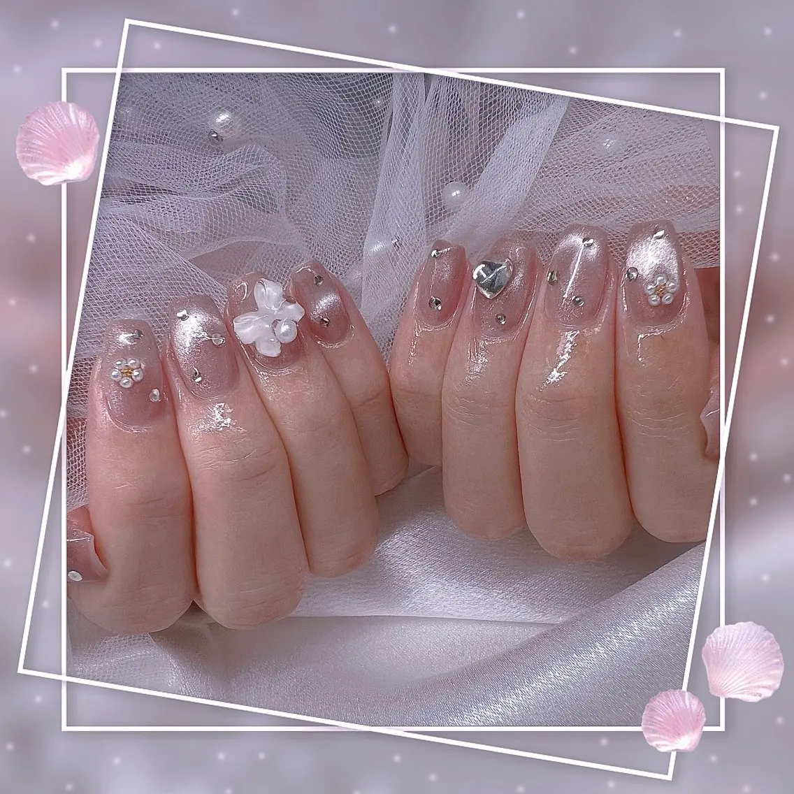 ネイル チークネイル フレンチネイル グラデーション マグネットネイル マグネットフレンチ ハンドネイル ハンドケア Chill Nailsalonのネイルデザイン