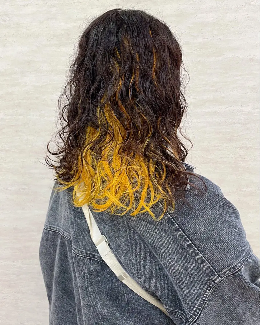 セミロング カラー ヘアカラー トリートメント Tatsu/newi 大分 ハイトーンのヘアスタイル