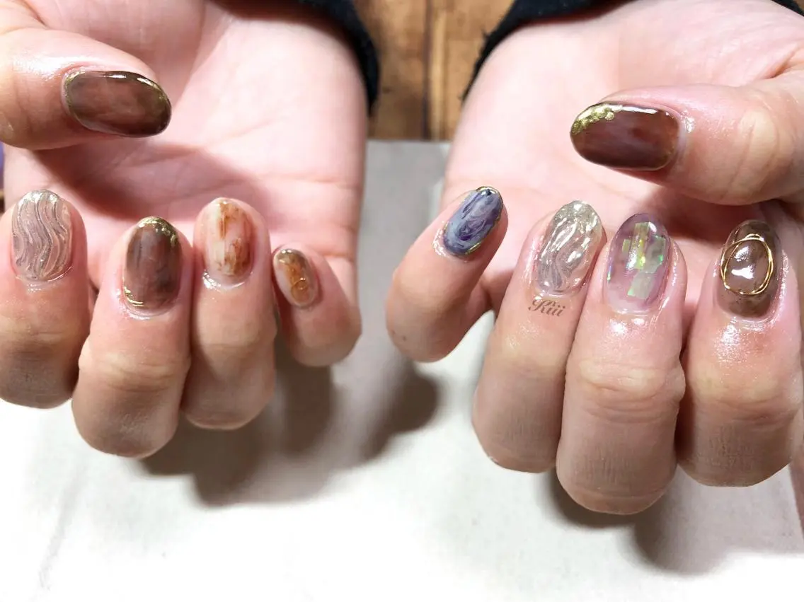 ネイル ハンドネイル フットネイル kiii.__ ✴︎*のネイルデザイン