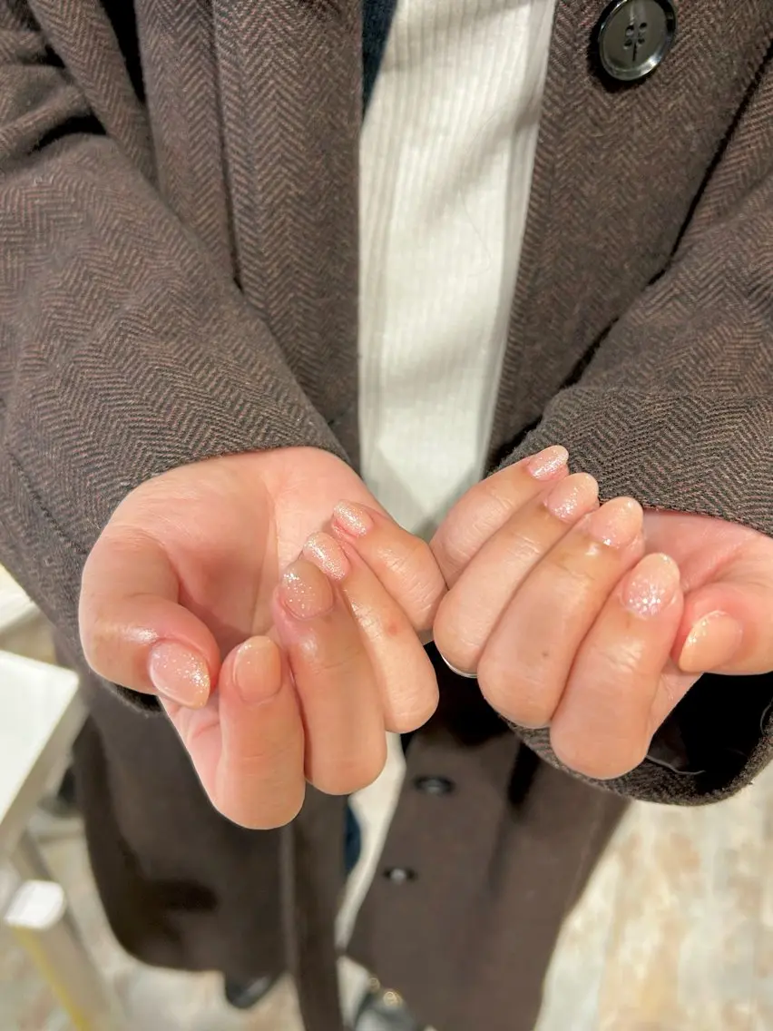 ネイル キラキラネイル ラメ(グリッター) オフィスネイル ワンカラーネイル シンプルネイル Lily nailのネイルデザイン