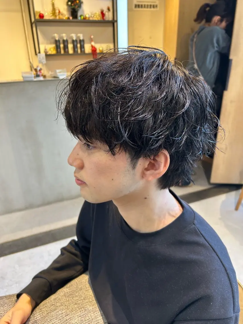 パーマ メンズ カット パーマ メンズ清潔感のプロ 💈メンズパーマ藤田のヘアスタイル