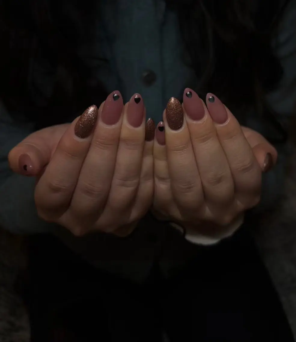ネイル 長さ出し ジェルネイル ハート 韓国ネイル マグネットネイル ハンドネイル amu.nail Tokoのネイルデザイン
