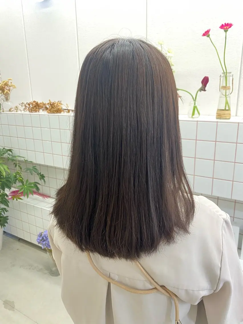 ミディアム カット ヘアカラー トリートメント 🌻花屋併設🌻濱 幸帆のヘアスタイル
