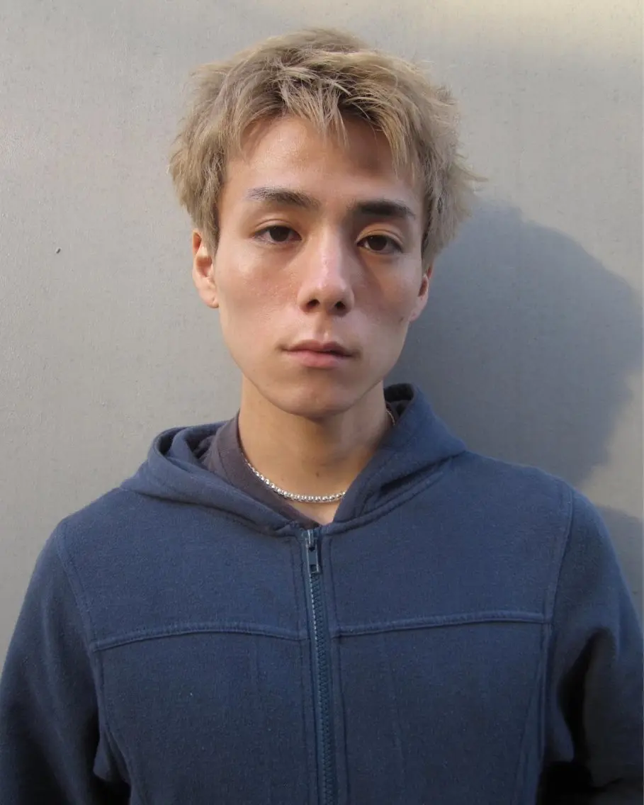 ショート カラー メンズ ブロンド ショートヘア 森田 博樹のヘアスタイル
