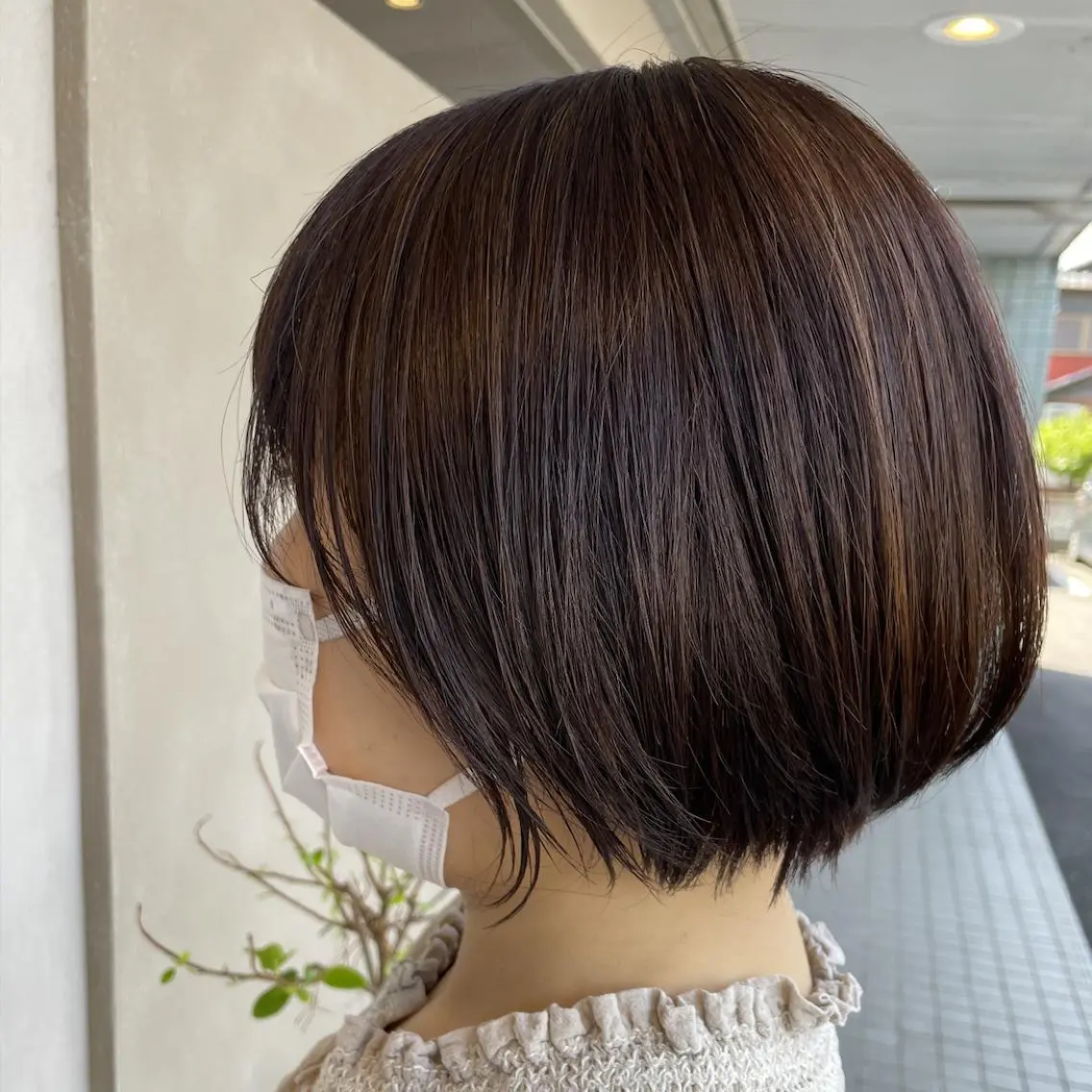 ショート ボブ ハイライト カット ヘアカラー トリートメント 渡邉 瑞生のヘアスタイル