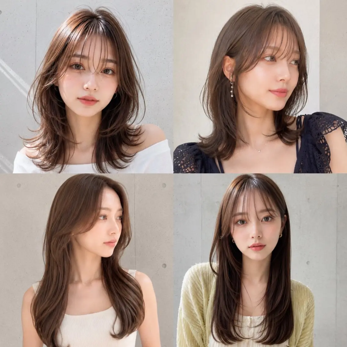 セミロング カラー 永田 幸花のヘアスタイル