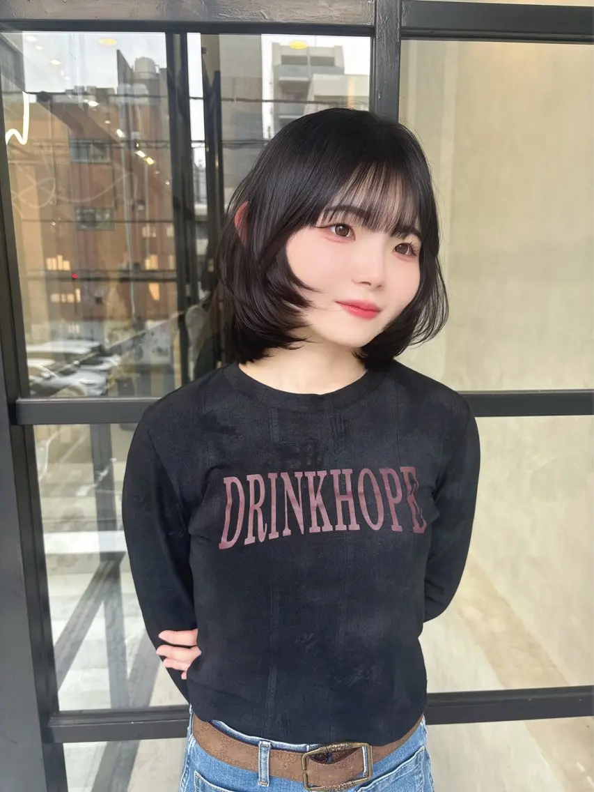 ショート ボブレイヤー ボブ レイヤーカット 佐伯 鼓乃美のヘアスタイル