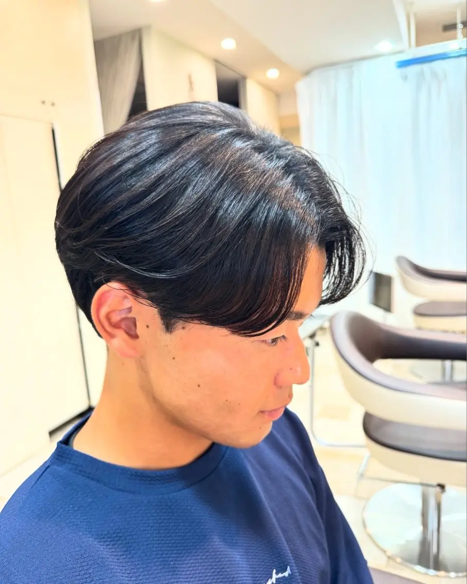 ミディアム メンズ カット 縮毛矯正 ヘアセット 髪質改善/レイヤー 🫧山本勇輝🫧のヘアスタイル