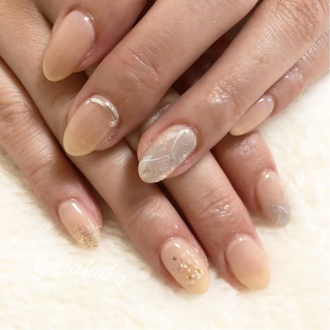 ネイル ハンドネイル パラジェル有/ 長さだし/mahoのネイルデザイン