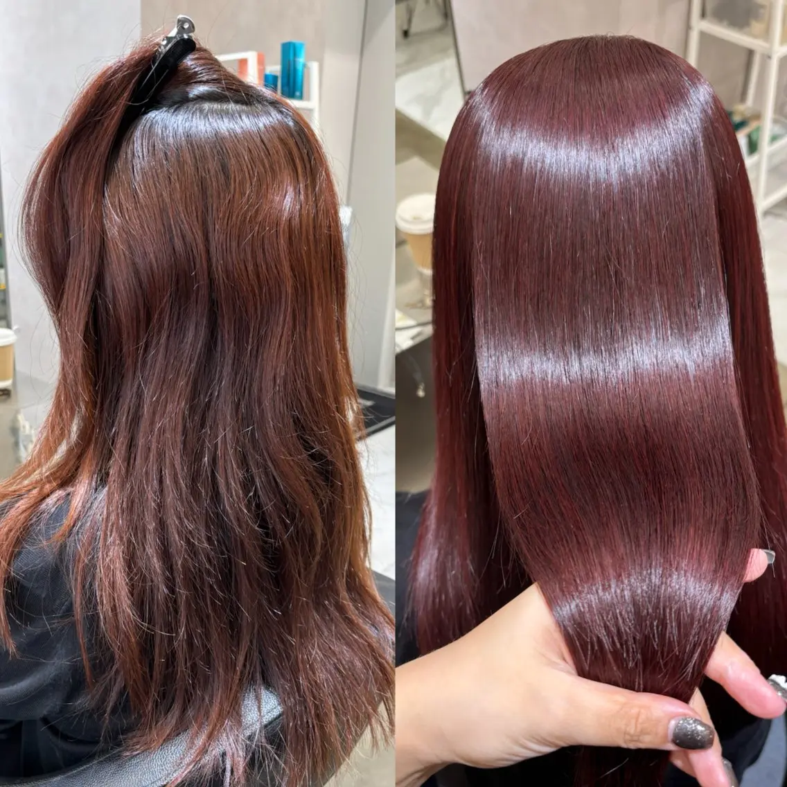 ロング カラー ブリーチ ブリーチなしカラー くせ毛 トリートメント カット ヘアカラー 縮毛矯正 トリートメント 女性限定マンツーマン 渋谷Roiめぐみのヘアスタイル