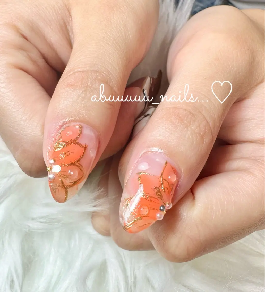 ネイル アートネイル フラワーネイル ハンドネイル abuuuuu nailsのネイルデザイン