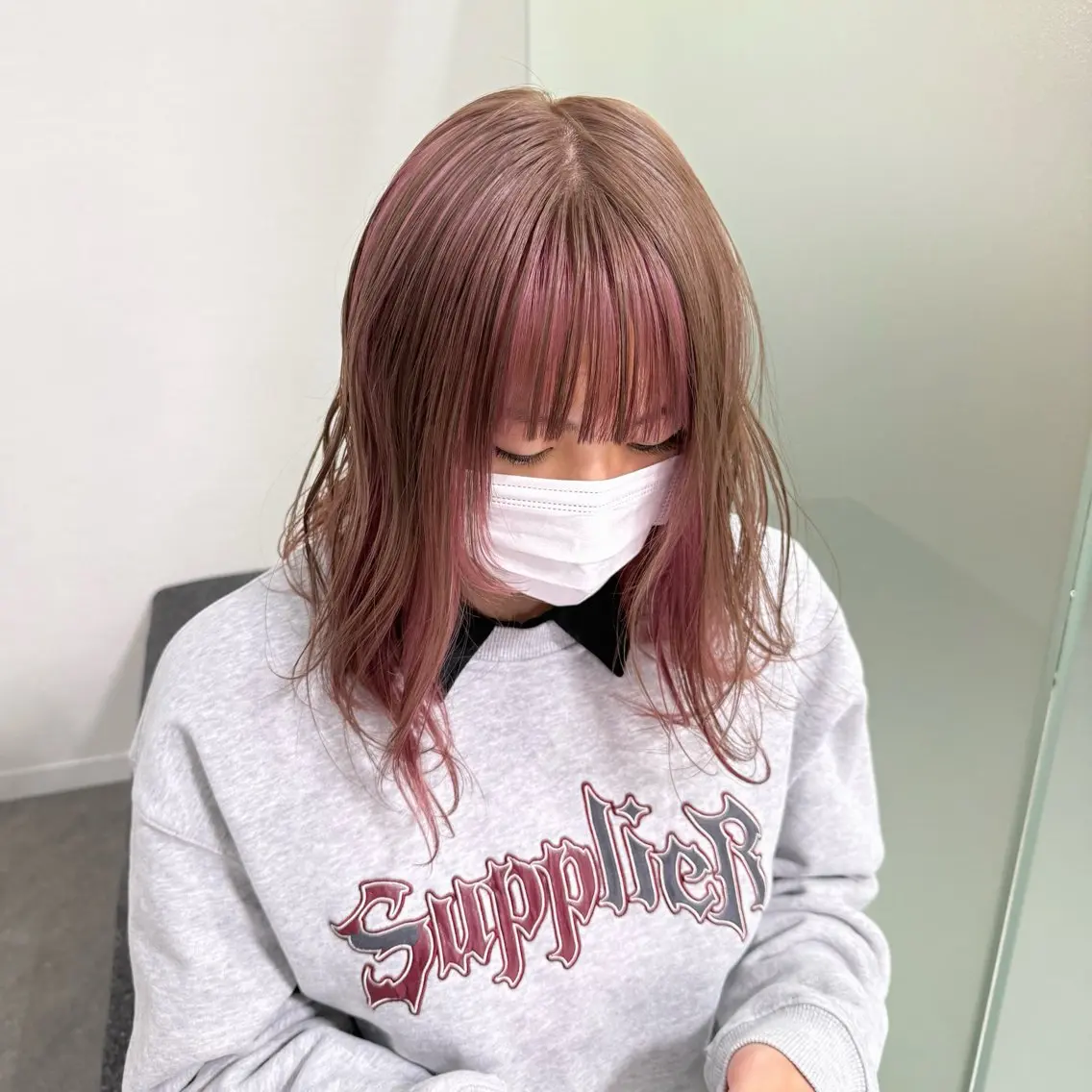 ミディアム Himena🎀 ハイトーン/デザインのヘアスタイル