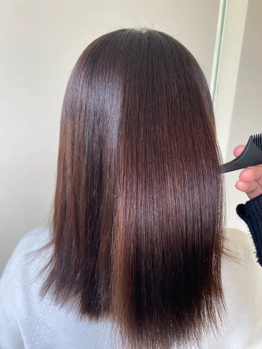 ミディアム 縮毛矯正 高本 明日香のヘアスタイル