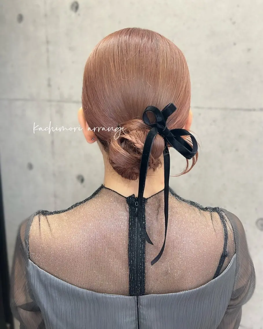 ミディアム ヘアアレンジ ヘアセット ヘアメイク/髪質改善 🎀Moeri🎀のヘアスタイル