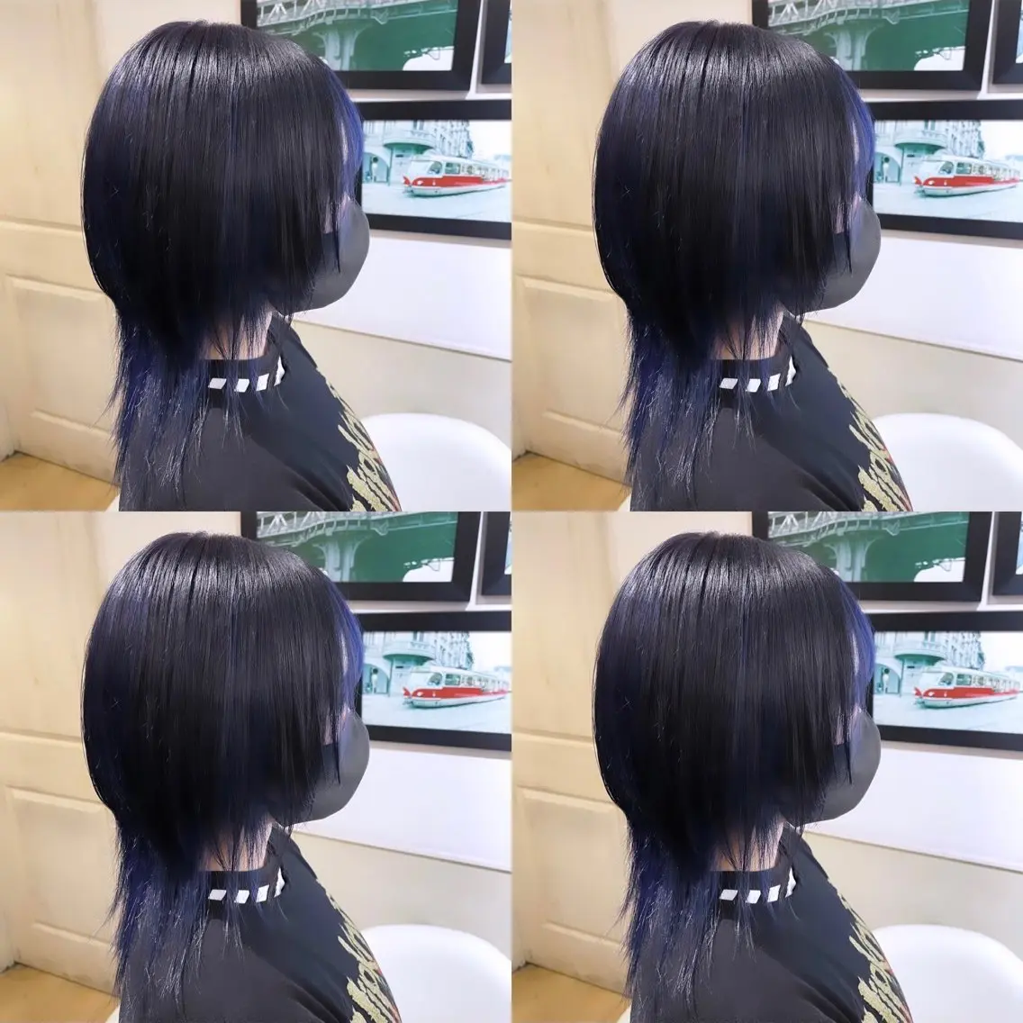 ミディアム カラー 黒髪 ネイビーカラー 🌟トップデザイナー 高橋🌟のヘアスタイル