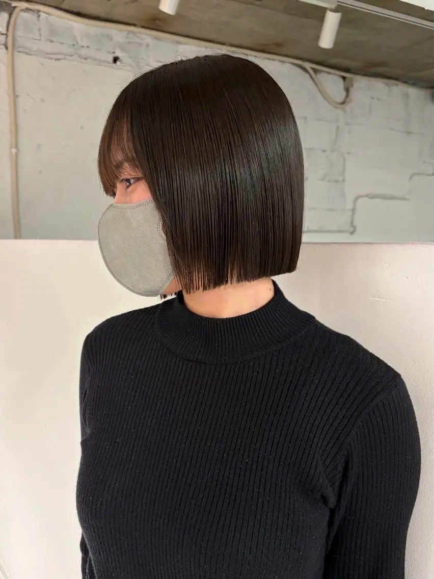 ミディアム 切りっぱなしボブ ボブ 🪐hikari /切りっぱなしボブのヘアスタイル
