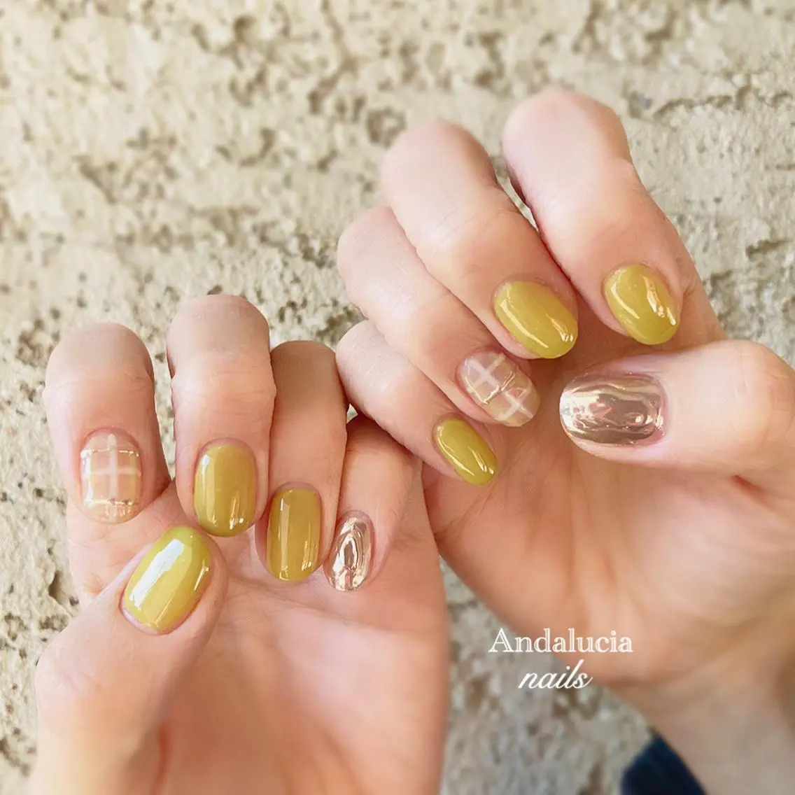 ネイル 韓国ネイル ニュアンスネイル ピスタチオネイル Andalucia nailsのネイルデザイン