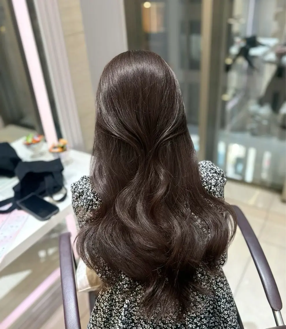 ロング カット ヘアカラー トリートメント 韓国風レイヤー/ 銀座🤍Fukaのヘアスタイル