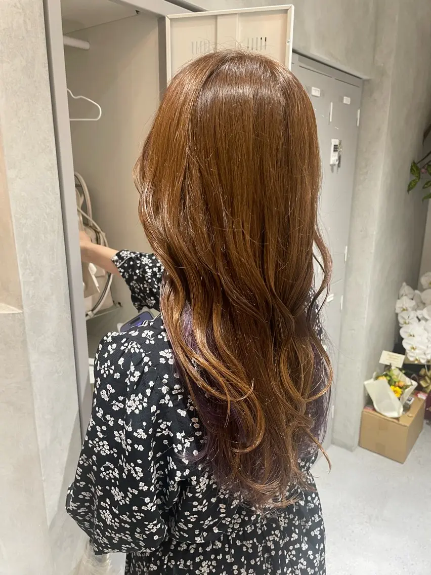 ロング カラー カット ヘアカラー トリートメント 加藤 未夢のヘアスタイル