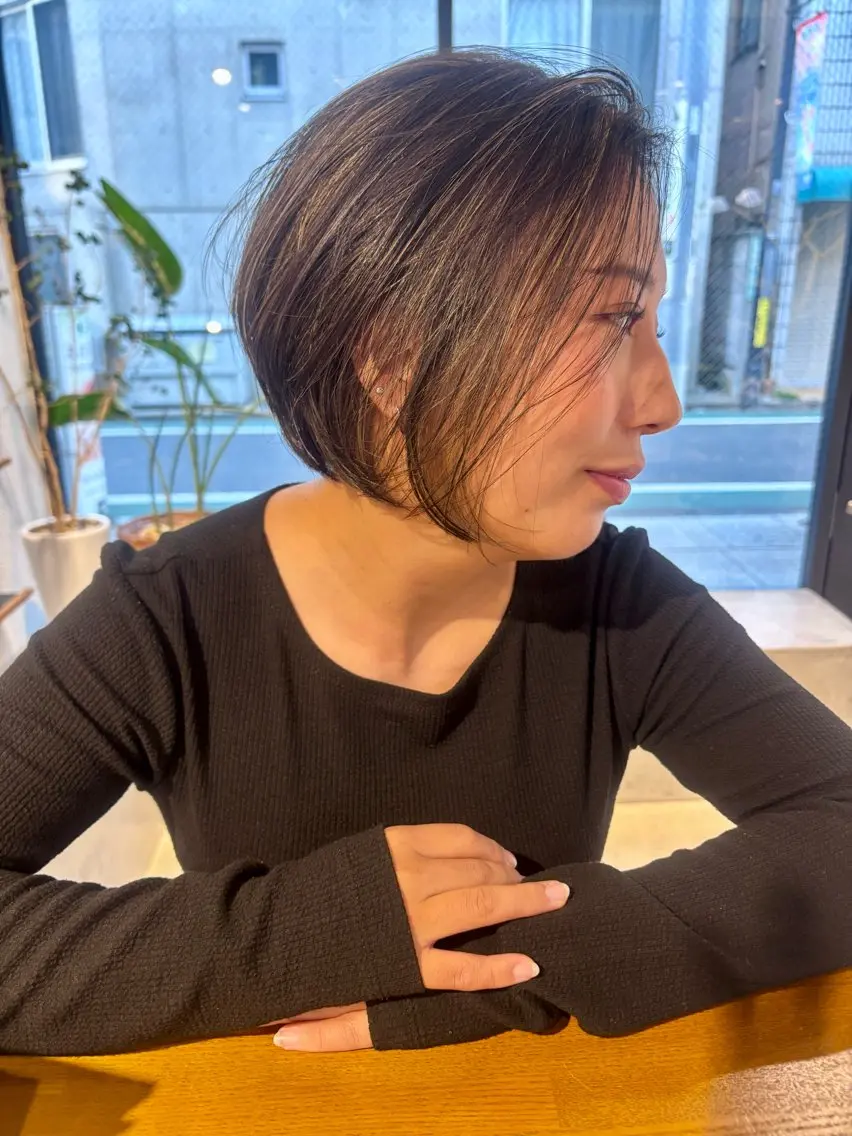 前髪カット➕グレイカラー➕ケラスターゼトリートメントの写真