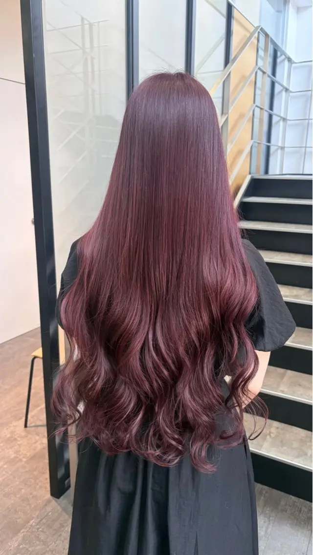ロング カラー カット ヘアカラー トリートメント 🎀ブリーチなし ピンク🎀sakiのヘアスタイル