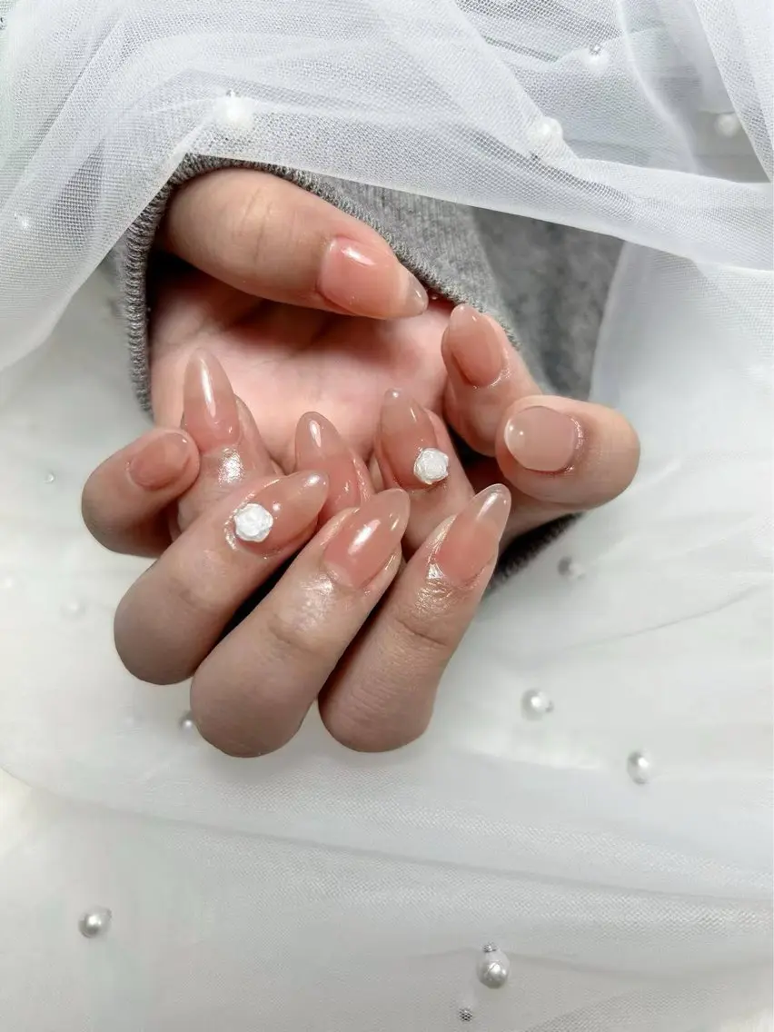 ワンカラー ラメグラデーション❤️ケア込み➕甘皮処理➕保湿オイルの写真