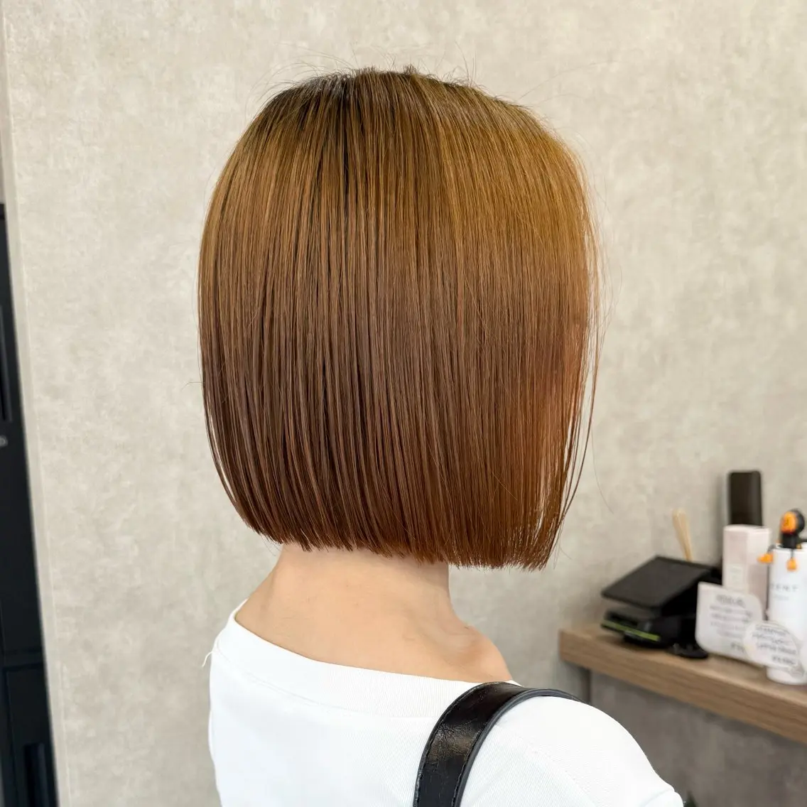 ミディアム カラー ベージュカラー オレンジ オレンジベージュ ボブ 似合わせカット カット ヘアカラー トリートメント 似合わせボブ🎀🫧 千葉 優希のヘアスタイル