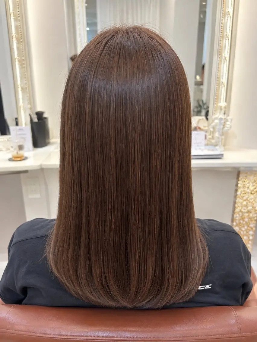 ミディアム カラー ヘアカラー 志村 梨帆のヘアスタイル