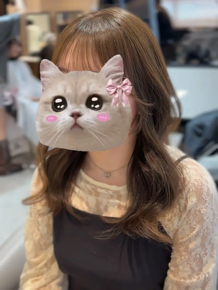 セミロング カラー カット ヘアカラー トリートメント ヘアセット/レイヤー 縮毛矯正/はるか🎀のヘアスタイル