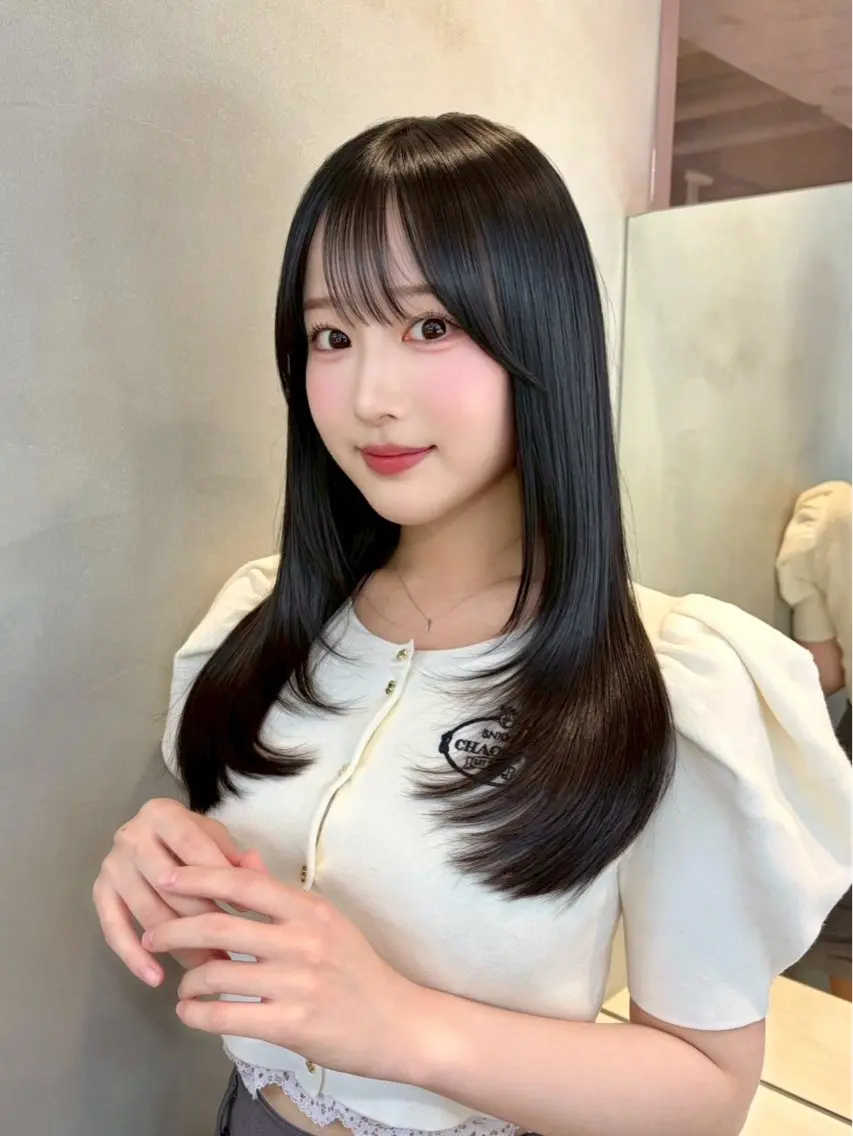 ロング カット ヘアカラー 似合わせ/明るめカ ラー💖harukaのヘアスタイル