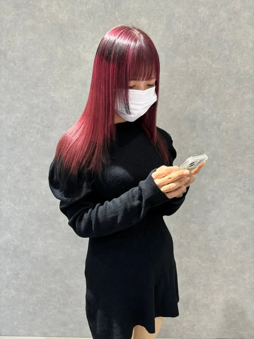 ロング カラー バレイヤージュ ブリーチ ケアブリーチ ダブルカラー イヤリングカラー 長谷川 湧のヘアスタイル