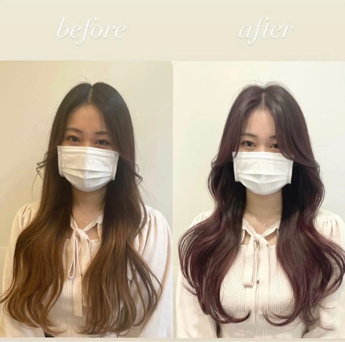 ロング ロングレイヤー 韓国風ヘア レイヤーカット ロング カット ヘアカラー トリートメント ❤︎︎韓国ヘア❤︎︎ 𝑺𝒉𝒊𝒉𝒐のヘアスタイル