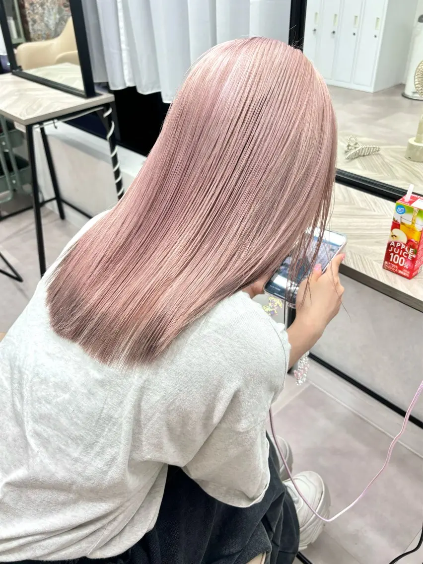 セミロング 🎀暖色カラー🎀 ♡Kanon♡のヘアスタイル